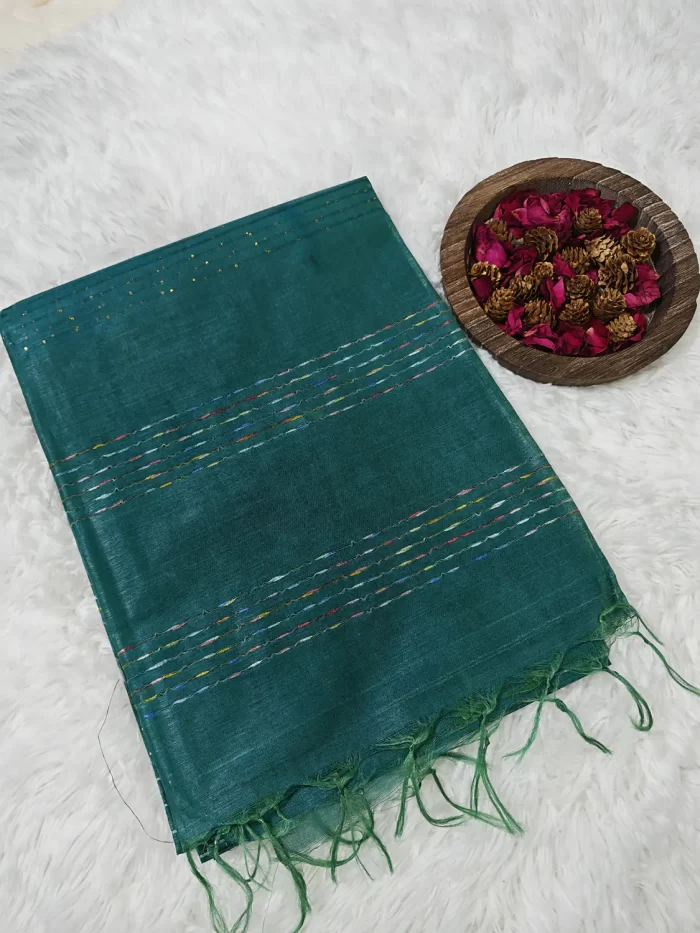 Bagalpoor Cotton Green (2)_lr Green cotton Bagalpoor saree – women’s clothing UAE