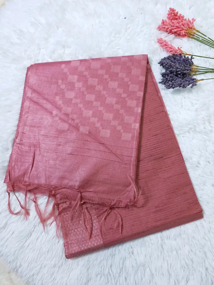 Bagalpoor Silk Dusty Pink (3)_lr Elegant dusty pink silk saree – sarees online UAE