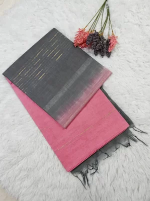 Grey and pink Bagalpoor silk saree – silk sarees UAE