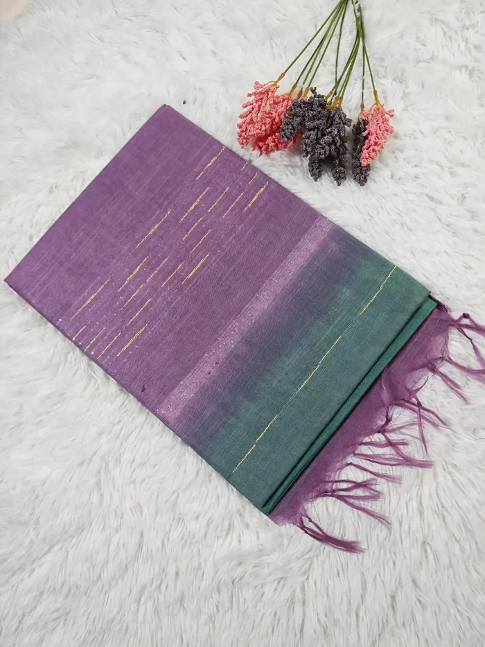 Purple and green Bagalpoor silk saree – silk sarees UAE