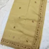 Chanderi embroidery saree Olive Yellow (1)_lr Olive yellow embroidered Chanderi saree – women’s ethnic wear UAE
