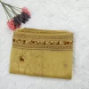 Chanderi embroidery saree Olive Yellow (2)_lr Chanderi saree with embroidery in olive yellow – sarees online UAE