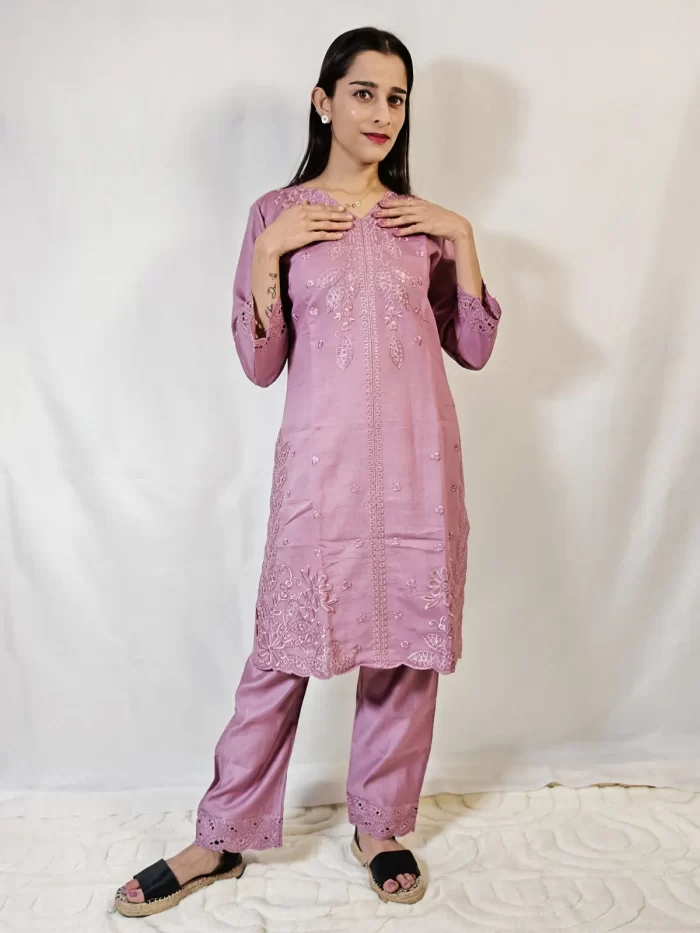 Coord set Emb Cut work (4)_lr Cutwork embroidered co-ord outfit – women’s clothing UAE
