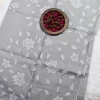 Cotta Applique Grey (1)_lr Grey Kota Applique Saree spread to show the dense white floral vine pattern