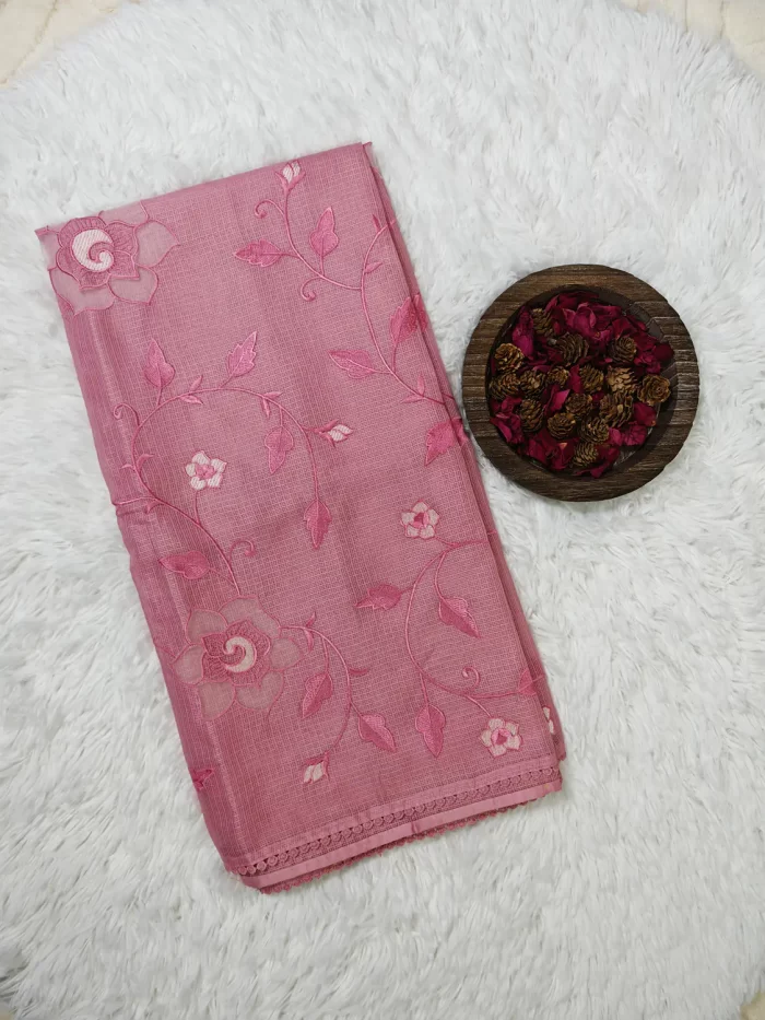 Elegant pink applique saree – women’s fashion UAE