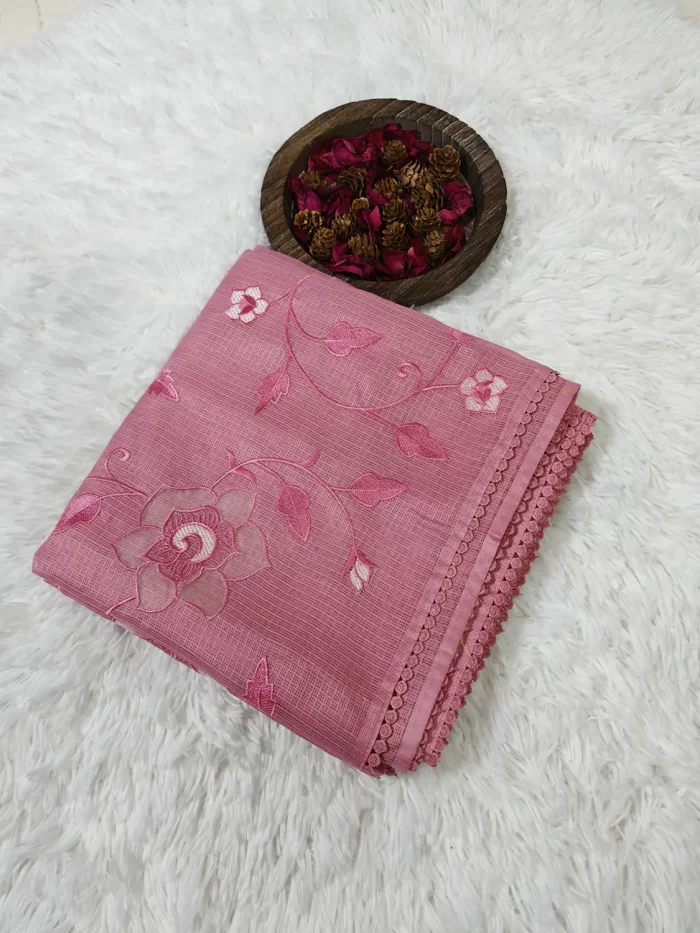 Pink Kotta applique saree – sarees UAE