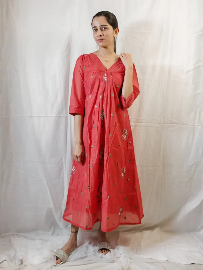 Elegant rusty orange kurti – women’s clothing UAE