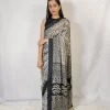 Elegant black-white modal silk saree – sarees online UAE