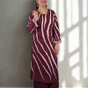 Plum Leheriya Rayon Set Full front view of The Plum Leheriya German Rayon Set