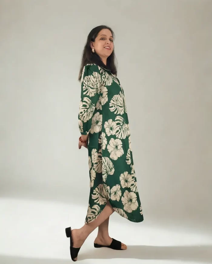 Green Ethnic Midi Kurti