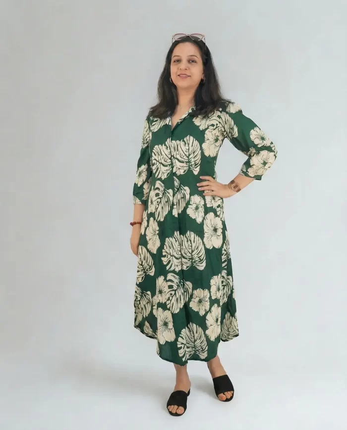 Ethnic Floral Green Kurti