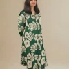 Hibiscus Midi Kurti Green