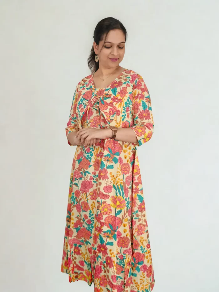 Petal Overdress (2) Women’s ethnic kurti dress with all-over floral design