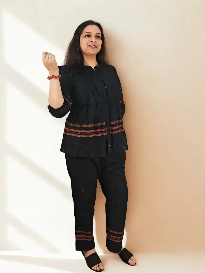 Minimal ethnic co-ord set ideal for office wear