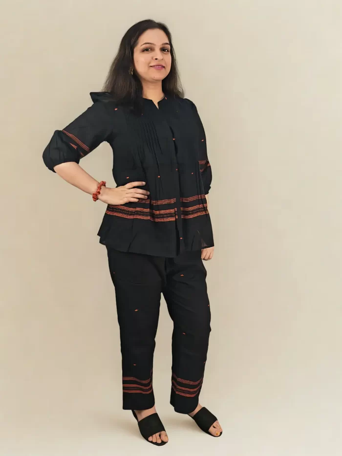 Pintuck office wear ethnic co-ord set for women