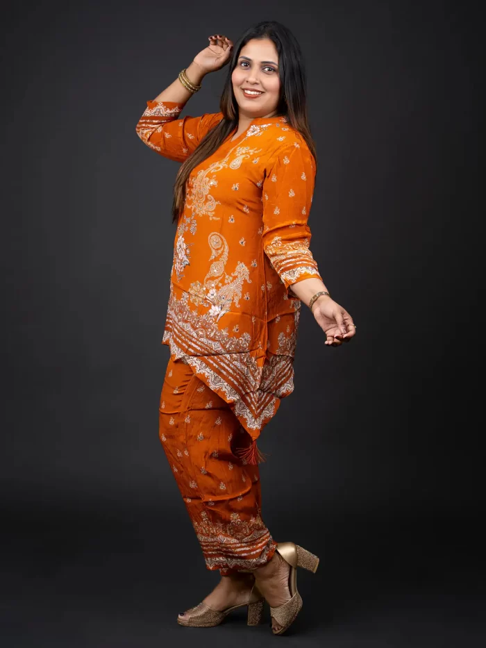 Terracotta Orange C-Line Crepe 2 Piece Set (1) Terracotta Paisley C-Line Crepe 2 Piece Set
