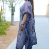 Elegant Muslin Kaftan Set with Ombre Design