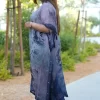 Violet Navy Floral 2 Piece Kaftan Set