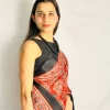 IMG_0551 Heritage Red Elephant Print Satin Silk Saree for women