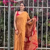 IMG_0609 Close outdoor portrait in the Sunset Mustard zigzag saree