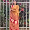 IMG_0612 Elegant mustard zigzag pattern saree for festive wear