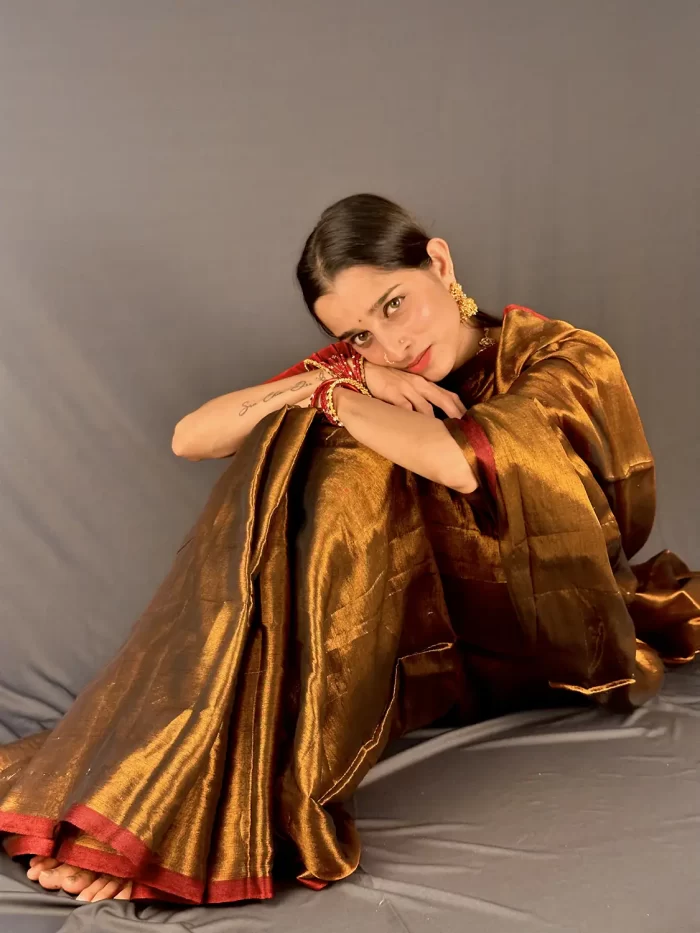 Classic golden saree for women