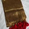 Elegant copper gold tissue silk saree for weddings and festive occasions