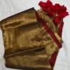 Copper gold tissue silk saree with metallic finish