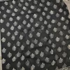 Black Block Print Linen Cotton Saree full view