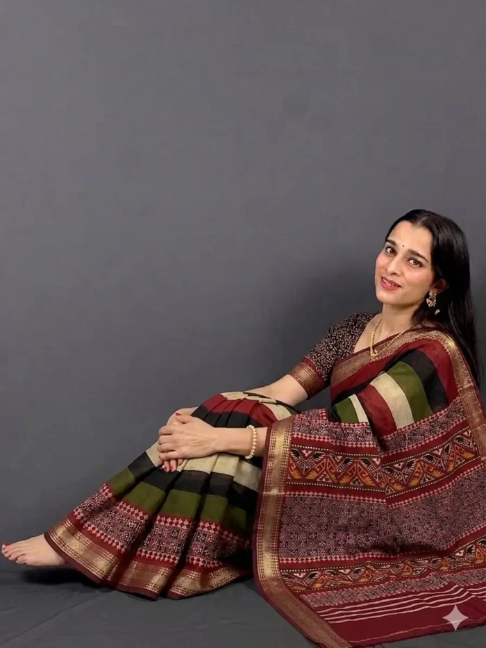 Mul Cotton Saree Heritage Weave Mul Cotton Saree full view