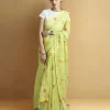 Floral gingham saree for women