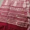 Maroon Block Print Linen Cotton Saree full view
