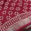 Traditional maroon block print saree for women