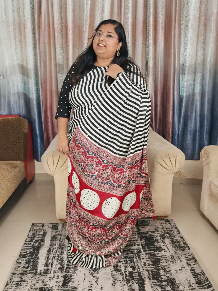 Ruby Noir designer saree for festive and casual wear