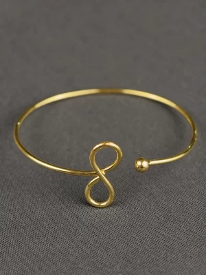 Eternal Infinity Open Bangle with a sculpted infinity loop