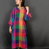 Madras Kattam Dress Madras Kattam Midi Dress with flattering V-neckline