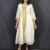 Kerala Kasavu Olive Green Panel Collar Dress (10) Kerala Kasavu Olive Green Panel Collar Dress in a straight front pose