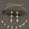 Pearl Cluster Neck Cuff with matching drop earrings and small pearl accents