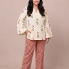 Pink Blossom Farshi Salwar Set (1) Pink Blossom Farshi Salwar Set in a full-length front view
