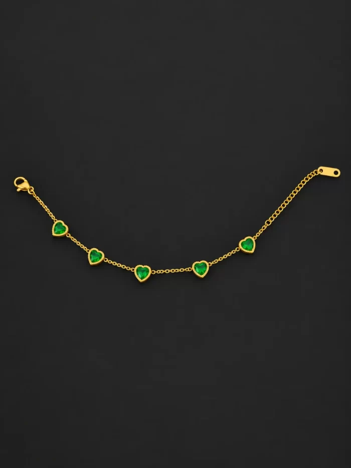 five-heart-stone-bracelet-green-1.webp Five Heart Stone Bracelet