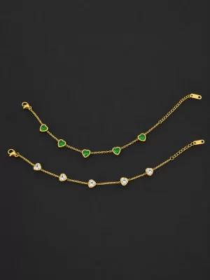 five-heart-stone-bracelet-green-clear-1.webp Five Heart Stone Bracelet