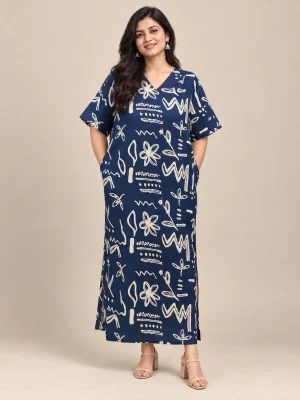 navy-ivory-abstract-print-maxi-dress-main-1.webp Navy and ivory abstract-print maxi dress with V-neck